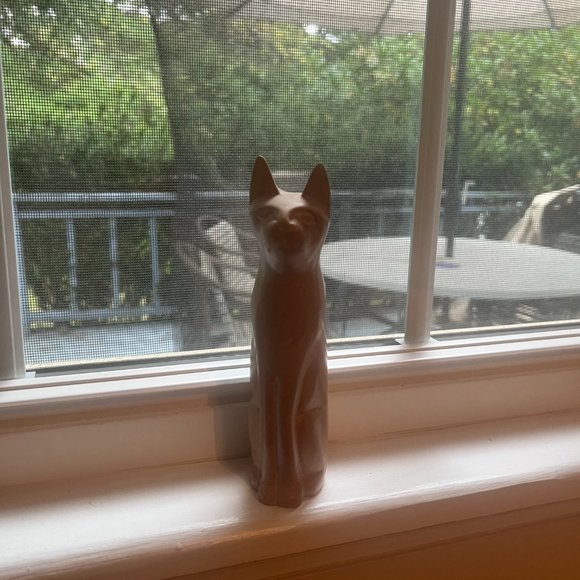 Soapstone 6.5"tall Cat hand made in Kenya - Picture 2 of 5